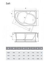 Акриловая ванна Relisan Sofi 170x90 см R Гл000026239