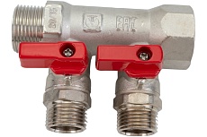Коллектор с регулирующими вентилями 1х2 вых. Евроконус 3/4 Valtec VTc.560.NE.060502