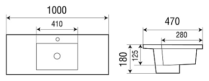 Раковина WeltWasser Deilbach 7505-100 100 см, 10000004633 белый