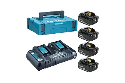 Набор аккумуляторов BL1850B 18В, 5.0 Ач + зарядное устройство DC18RD + кейс MakPac Makita 198312-4