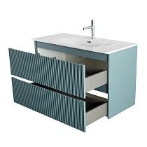 Тумба с раковиной BelBagno Uno 100 см Голубой матовый