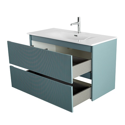 Тумба с раковиной BelBagno Uno 100 см Голубой матовый