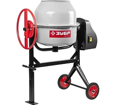 Бетоносмеситель Зубр чугунный венец, 140 л, 550 Вт ЗБСЭ-140
