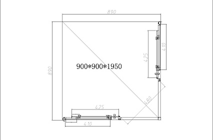 Душевой уголок Vincea Слим-Н (Slim-N) VSS-4SN900CGGM 90x90 вороненая сталь, тонированный