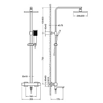 Душевая стойка Timo Tetra-Thermo SX-0169/17 золото матовое