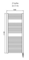 Полотенцесушитель электрический Irsap Ares EIM058K50IR01NNN 58x111.8 с регулятором, хром