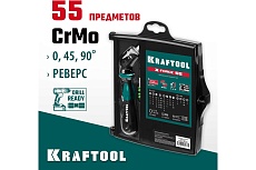 Реверсивно-рычажная отвертка с насадками Kraftool X-Force-55 55 шт 25554-H55_z01