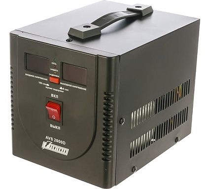 Стабилизатор напряжения Powerman 1ф 2 кВА AVS 2000 D Black 6028664