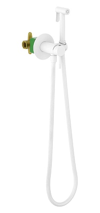 Смеситель Timo Saona 2338/16SM с гигиеническим душем, белый матовый