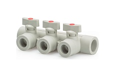 Коллектор с шаровыми кранами Lammin ppr 25x3 30/1 серый Lm31081003025G