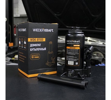 Домкрат 10т, ход штока 150мм Wiederkraft WDK-81100