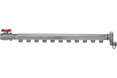 Распределительный коллектор ColSys IVR 871А 11 выходов, с шаровым краном, краном Маевского и дренажным клапаном 187111А11