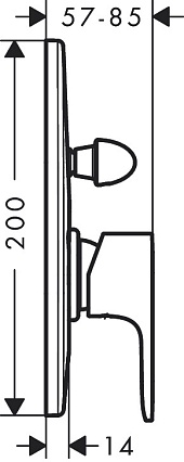 Смеситель для душа Hansgrohe Rebris S 72449000 (внешняя часть) хром