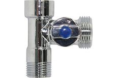 Шаровой трёхпроходной кран для стиральных/посудомоечных машин MPF 1/2"х3/4"х1/2" в/н/н хром ИС.080349