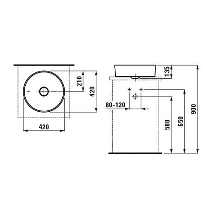 Раковина Laufen Kartell 42 см