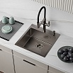 Кухонная мойка Iddis Haze врезной монтаж, нержавеющая сталь, графит, 49х51х20 см, HAZ49GMi77