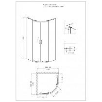 Душевой уголок Grossman Classic GR-0090 90x90 четверть круга