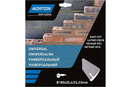 Алмазный диск с сегментированной кромкой 180x22.2, универсальный NORTON 70184601272