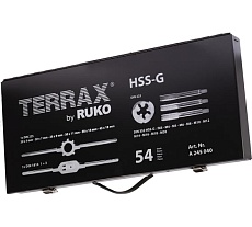 Резьбонарезной набор Terrax by RUKO M3-M20 HSS-G, 54шт A245040