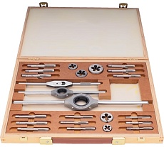 Набор метчиков и плашек Bucovice Tools UNC 1/4-1/2, HSS, 25пр 345100