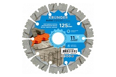 Диск алмазный сегментный по армированному бетону Bullet 125x22.2 мм Kronger B200125B