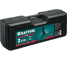 Подкатной домкрат с увеличенным подъемом и фиксатором Kraftool S-PIN 2.5т, 140-385 мм, в кейсе 43457-2.5-K