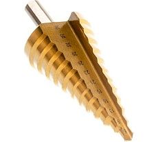 Сверло по металлу ступенчатое 6-38 мм P6M5, 6-гранный хвостовик РемоКолор 35-5-035