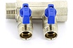 Коллектор Tiemme 2 отвода, с шаровыми клапанами 1х1/2"(16) (никель) 1820010 / 1832N160402