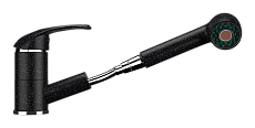 Смеситель для кухни Ulgran Classic U-002-308 с выдвижной лейкой, черный