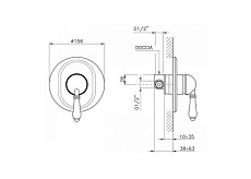 Смеситель для душа Nicolazzi Petit M.Blanc 3406BZ76 внешняя часть