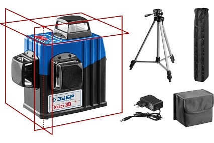 Линейный лазерный нивелир Зубр Крест-3D-2 34908-2