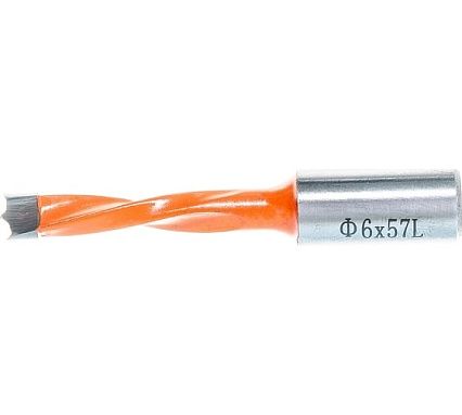 Сверло присадочное усиленное "глухое" (6x57.5 мм; S=10 мм; LH) ROTIS 412.0657L