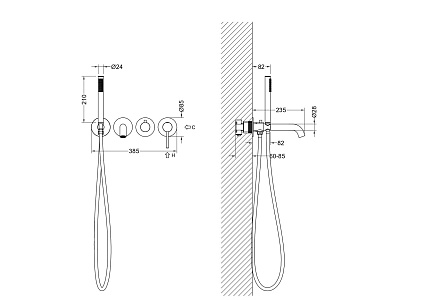 Смеситель для ванны Aquatek Европа AQ1344BGM оружейная сталь Смеситель для ванны Aquatek Европа AQ1344BGM оружейная сталь