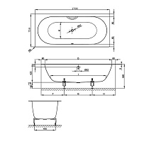 Стальная ванна Bette Starlet Spirit 170x75 1384-000 встраиваемая, с шумоизоляцией