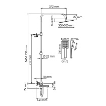 Душевая стойка WasserKRAFT A199.118.141.087.CH Thermo с термостатом, хром