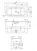 Акриловая ванна Cezares Slim Corner-180-80-60-R-NERO-SET 179x79 черный матовый, R