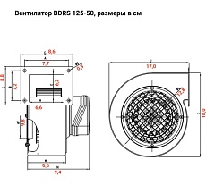 Радиальный вентилятор улитка BVN металлический корпус, BDRS 125-50