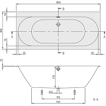 Квариловая ванна Villeroy&Boch Oberon 2.0 180x80 см UBQ180OBR2DV-01