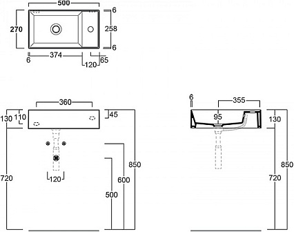 Раковина Simas Agile AG50 bi*1 50 см