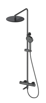 Душевая стойка Oliveeka Y-Line OL-739902-BGM с термостатом, оружейный металл