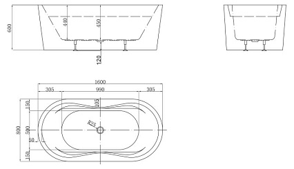 Акриловая ванна BelBagno BB407 160x80 белый