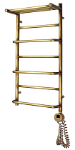 Полотенцесушитель электрический Domoterm Орфей П7 400x800 АБР ER, ТЭН справа, с полкой, античная бронза