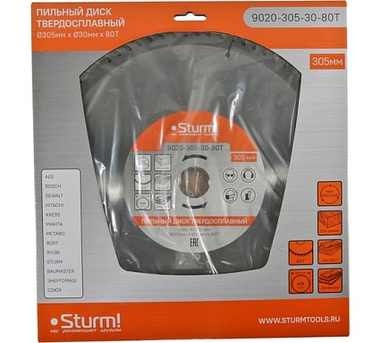 Диск пильный 305х30 мм, 80T Sturm 9020-305-30-80T
