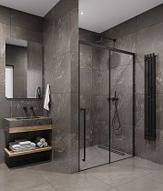 Душевая дверь Timo TDSS-120/03C-8L 120x200 прозрачное, черный