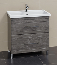 Тумба с раковиной Санта Венера 80 см напольная, дуб шале графит