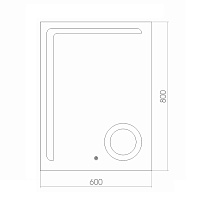 Зеркало Azario Клио 60x80 см с подсветкой, увел.зеркалом