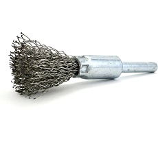 Щетка концевая EuroBrush 12 мм c хвостовиком 6 мм, ворс гофр нерж сталь 0.30 мм, до 18000 об/мин (код 13-083) EB-E12SS1