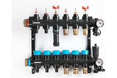 Коллекторная группа с расходомерами Federica Bugatti FB 1&quot;х3/4&quot; 6 выходов, пластиковый коллектор 2015368