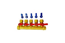 Коллектор Damento Clima c кранами 3/4*16 цанга, на 5 выходов 016235