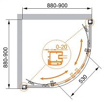 Душевой уголок Cezares Anima 90x90 ANIMA-W-R-2-90-C-Cr-IV прозрачный